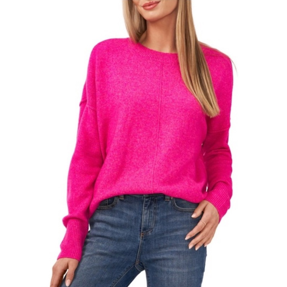 Vince Camuto Bright Pink Crew Neck Sweater